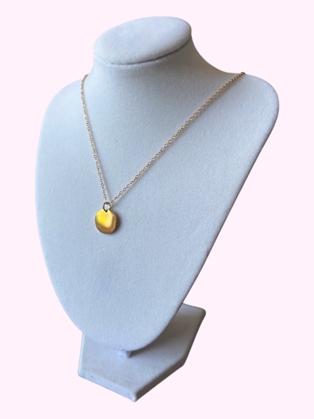 Plunder Gold Tone Necklace with Engraveable Circle Pendant by Plunder Design